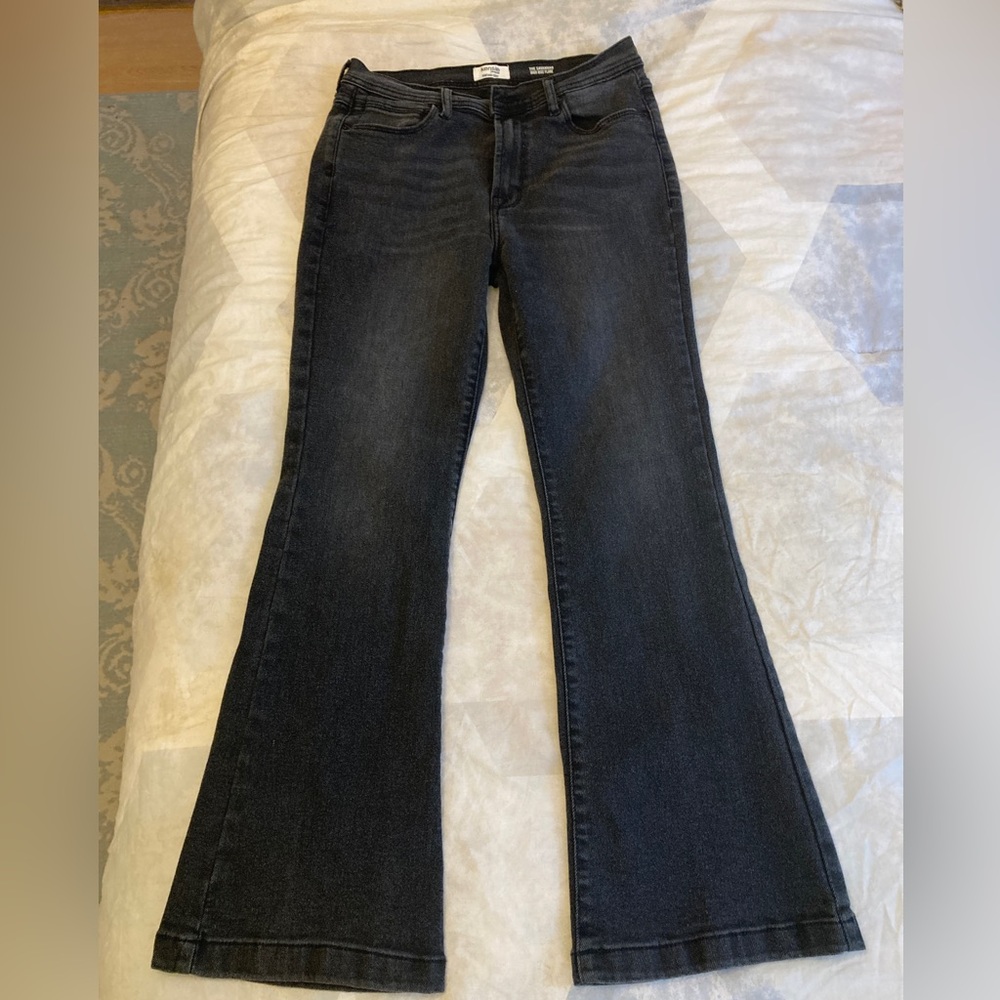 Black Denim High Rise Flare Jean - Kensie Size 8